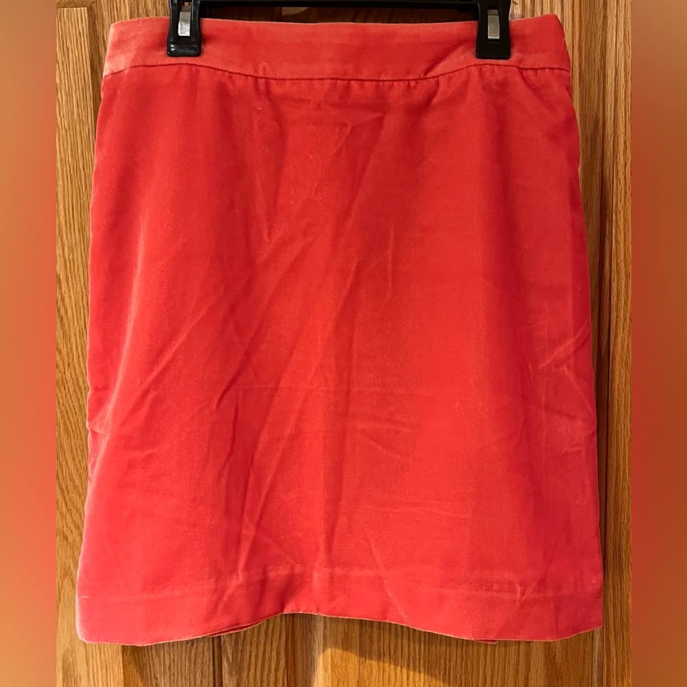 J. Crew Factory Women’s Vibrant Coral Velvet Velour‎ A-Line Mini Skirt Size 0